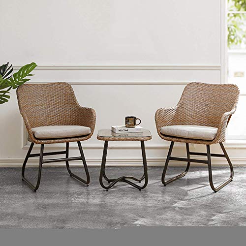 Attrezzatura quotidiana Patio Portico Set di mobili Balcone Tavolino e sedia Sedia in vimini Combinazione per il tempo libero all'aperto Creatività Terrazza da giardino Set tavolo e sedia per inter