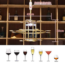 Portabicchieri da Vino in Stile Europeo con Luce al Neon a soffitto Portabicchieri da Vino appesi a soffitto Supporto per calici da Appendere a Testa in Giù per espositori da Cucina e soggio