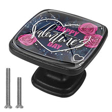 Valentine's day grettings lettering with doodle branches Pomelli per Porta Set di 4 Pomelli per Mobili Manopole per Cassetti Cucina Armadio Vetro