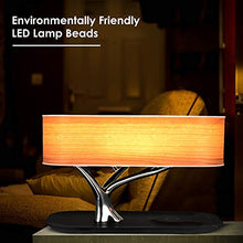 GJCrafts lampada da comodino da caricabatterie senza fili con Altoparlante Bluetooth, Lampada da Notte per albero da Modalità da Sonno Regolazione Continua touch dimmerabile lampada da tavolo.
