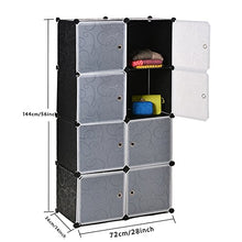 Fai da te in plastica armadio armadio opaco ricci Patterned design 8-cube Storage con traslucido a righe porte per oggetti personali, vestiti, scarpe --- UK stock (8 Cube _ bianco)