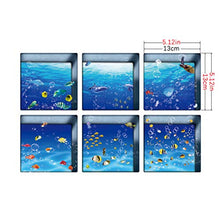 Garneck 6 Pezzi Adesivi per Vasca 3D Modello Ocean World Impermeabile Antiscivolo per Vasca Appliques Adesivi murali Decalcomanie per Vasca da Bagno WC 13x13cm