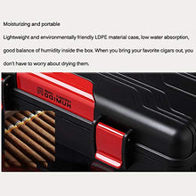 Humidor per Sigari da Viaggio Scatola in Ldpe Ambientale Portatile Spugna Integrata Anti-Shock Design A Doppio Vassoio con Blocco con Umidificatore E Igrometro Confezione da 10,Black-Yellow