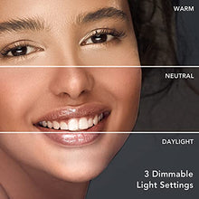 Fancii Specchio per Trucco Portatile con 56 Luci a LED Dimmerabili e Ingranditore 1x e 10x - Specchio Cosmetico Illuminato da Viaggio con 3 Ambiente di Luce, Supporto Regolabile -Aura Go (Oro Rosa)