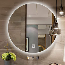Specchio Rotondo da Toeletta A LED per Bagno con Dimmerabile, Specchio per Trucco a Parete con Luci, Specchio Retroilluminato a LED, 3 Colori Regolabili