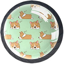 Corgi Dog Pomelli per Porta Set di 4 Pomelli per Mobili Manopole per Cassetti Cucina Armadio Vetro