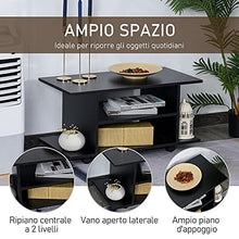 homcom Mobile Tv Design Moderno con Ruote Legno 80 × 40 × 40cm Nero