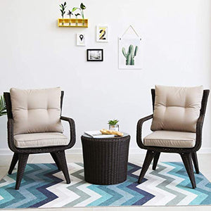 N/Z Attrezzature quotidiane Patio Portico Set di mobili Tavoli e sedie da Esterno Balcone Patio Tempo Libero Sedia in Vimini Terrazza da Giardino Piccola Combinazione di tavolini da caffè