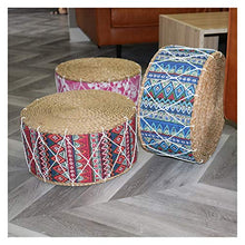 LINMAN Nordic Simple Handmade Futon Cuscino Giapponese Tatami Paglia Tessuto Sgabello Imbottito Rotondo Baia Finestra Bohemian Tappetino (Color : A, Dimensione : 40x40x20cm)