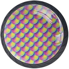Modello di sirena rosa giallo pesce scala Pomelli per Porta Set di 4 Pomelli per Mobili Manopole per Cassetti Cucina Armadio Vetro