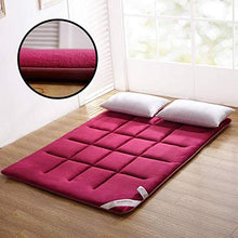 Bove della Peluche Pavimento Tatami Materasso da Terra, Pavimento Materasso Pieghevole Trapuntato Tradizionale Japanese Materasso Futon Cuscino Dormitorio Studenti Topper-rosso-180x200cm(71x79inch)