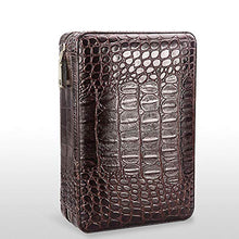 DZSF Portable Cigar Humidor, del Modello del Coccodrillo della Cassa del Cuoio del Sigaro di Corsa con Sigaro umidificatore, Legno di Cedro Foderato e Rimovibile Cedar Vassoio divisore