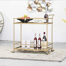 YIN YIN Carrello per Ripiani Carrello for Ripiani Rack Portapacchi da Pranzo in Ferro battuto retrò Elegante e Bella Cucina Bagno Ristorante ripiano for Carrello da Vino di Alta Gamma, Oro 72X38X80CM