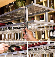 FWZJ Wine Lovers/Wine Rack Ceiling Wine Racks Hanging Wine Glass Holder Vintage Wine Bottle Holder Rustic Wall Mounted Wine Holder Stemware Holder| Adjustable Height Floating Wine