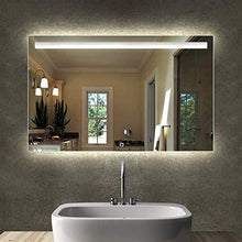 Specchio retroilluminato con Pulsanti a sfioramento, Specchio da Bagno Illuminato a LED, antiappannamento, Luce Bianca/Calda (Orizzontale) 700x900mm