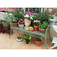 Creative LDF Sedia da Giardino in Metallo con Panca da Giardino, Sedia da Giardino, Mobili da Giardino, Bella Panchina Vintage Shabby con Schienale