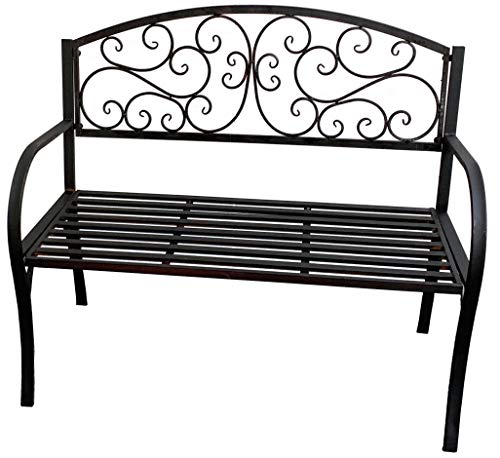 Moritz - Panchina da giardino a 2 posti, 109 x 96 x 48 cm, con decorazioni per giardino, terrazza, balcone