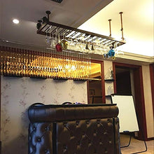 YWYW Wine Bar Bar Wine Glass Rack Hanging Wine Glass Bar Hanging Creativo Europeo Portabottiglie di Vino Appeso a Parete Industriale Decorazione portabottiglie Nero (Dimensioni: L120 * W30CM)