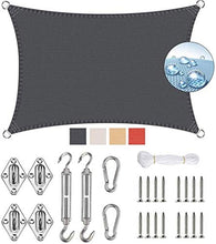 Zhao, tenda parasole per balcone, terrazza, giardino, campeggio, protezione UV, in poliestere PES, colore grigio, 4 x 4 m (colore: grigio, dimensioni: 2,5 x 6 m)