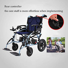 Accessori per la casa Sedia a rotelle elettrica per anziani disabili pieghevole 26 kg (portata 20 km) Joystick a 360 gradi Capacità di peso 100 kg Larghezza sedile 46 cm Batteria al litio Comando s