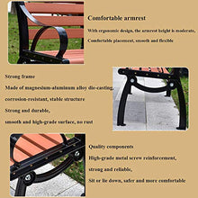 Sedia del portico del parco della panchina del giardino del cortile, Mobili in legno massiccio di alluminio pressofuso, Panca a tre posti resistente agli agenti atmosferici con braccioli e schienale