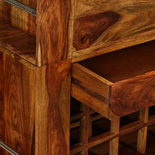 vidaXL Mobile da Bar in Legno Massello di Sheesham 85x40x95 cm Portabottiglie