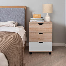 Greensen Comodino con 3 cassetti Comodino in Design Industriale Comodino Tavolino Comodino Semplice Comodino Stabile per Soggiorno, Camera da Letto 40 x 40 x 57 cm