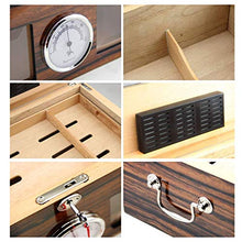 WRJY Portasigari Humidor per sigari, portasigarette con Coperchio in Vetro con Rivestimento in Legno di Cedro, armadietto per sigari sigillato a Doppio Strato di Grande capacità con umi