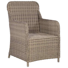 Festnight Set da Pranzo da Giardino con Lettini, Tavolo Sedie da Giardino in Polyrattan, Set Mobili da Giardino Marrone 9 pz