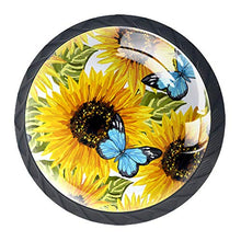 Set di 4 maniglie rotonde per armadio da cucina, credenza, cassettiera, cassettiera, con viti, per cucina, comò, armadietto, bagno, guardaroba, girasole, farfalle