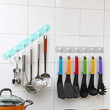 AKDSteel - Gancio adesivo resistente con 6 ganci, per cucina, bagno, da appendere alla parete grigio