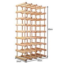 COSTWAY Portabottiglie per Vino in Legno, Scaffale per Vino, Cantinetta Porta Vino in Legno di Pino, Naturale, 85 x 44 x 24 cm