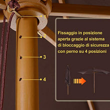 Outsunny Ombrellone Esterna da Giardino Spiaggia Parasole Impermeabile in Legno 2X 3X 2,5m Marrone