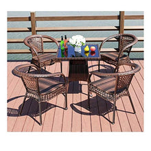 HLZY Tavolo in Vimini in Rattan mobili in Patio e Set s Mobili da Giardino Mobili da Giardino Clearance Patio Rattan Tavolo da Pranzo Set di Tessuto di Vimini per Giardino all'aperto a Bordo Piscina