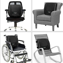 Feagar Cuscino Lombare Auto, Supporto Lombare Cuscini Schiena per Sedia Ufficio Divano Sedie Cucina, Cuscino Memory Foam Schienale Nero