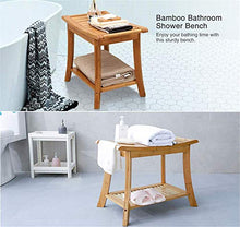 Sgabello per Doccia Panca per Doccia in bambù Sgabello in Legno a 2 Piani per riporre Il Bagno con TWel Rack Organizer per Il Bagno Sgabello per Uso Interno ed Esterno, 613045 cm