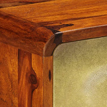 vidaXL Credenza con Stampa Dorata Mobiletto Basso Madia Cassettiera Vetrina Arredo Soggiorno Armadio Arredamento Massello di Sheesham