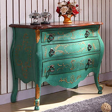 Yhjkvl Cassettiera da Salotto Distressed mobili Dipinti antichi cassetti Rustico Retro Foyer d'ingresso del Governo for Living Room Cassettiera Camera Letto (Color : Green, Size : 97x49x82cm)