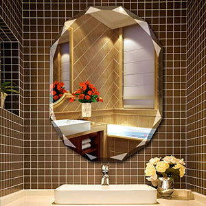 Specchio da bagno, specchio senza cornice, Specchio per il trucco, Specchio cosmetico, Specchio fissato al muro della decorazione del salone, 5 mm di spessore, 50 cm x 70 cm