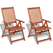 vidaXL 2X Legno di Acacia Sedie Esterno Pieghevoli Giardino Terrazzo Seggiole