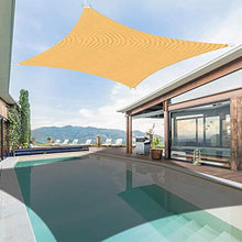 QINYA Cool Area Tenda A Vela Rettangolare Multi-Formato Metri Protezione Raggi UV, Vela Resistente E Resistenza all'Acqua per Giardino Balcone Terrazza (2 * 3m,Beige)