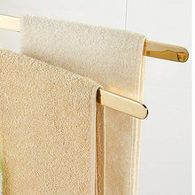 DBCSD Portasciugamani Rotante Bagno in Rame Dorato con Gancio, 2 aste Placcatura in Ottone Asciugamano da Cucina Bar Asciugamano da Cucina Portasciugamani a Doppia Asta Toilette antiruggine Scaffale