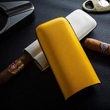 SMEJS Cigar Box Cigar Box, Sigaro Portable Set Cigar Idratante Cigar Box Giallo può Contenere 2 (Dimensioni: 7x16.5x3cm)