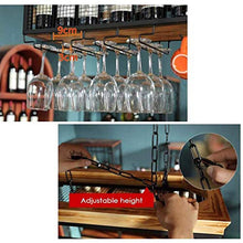 Portabottiglie per vino rosso, portabottiglie in legno sospese a soffitto Portabottiglie Portabottiglie per vino Cucina per riporre i calici (Dimensioni: 100 * 30 * 55 cm) Portabottiglie per bevande