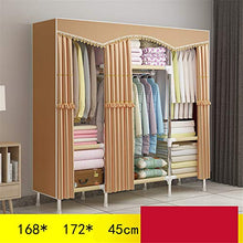 Susulv-hm Armadio per Vestiti Fai-da-Te Comodo Assemblaggio Camera da Letto Mobili Abbigliamento Armadio Spessa Tenda Tessuto Armadio Pieghevole Organizzatore di immagazzinaggio di Stoffa