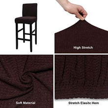 Fodera per sedia da bar Coprisedie per seggio da Sala da Pranzo, Tessuto da Stretch Lavabile e Rimovibile ElasticizzatoSgabello da bar Protector sgabelli Coprisedile con Schienale (coffee, 2)