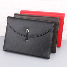 WUXIAOLINDADALA Moda A4 Borsa da Lavoro Uomo Borsa in Pelle da Donna Cartelle di Carta Cartelle Borse a Tracolla 13 Strati Marrone