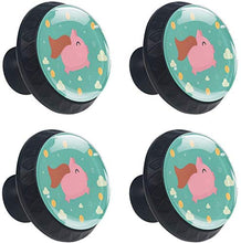 Pink Pig Men Coin Cloud Blue Pomelli per Porta Set di 4 Pomelli per Mobili Manopole per Cassetti Cucina Armadio Vetro