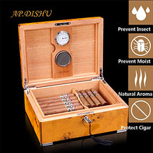 AP.DISHU Sigari Humidor con Umidificatore e Igrometro Sigari Scatole Materiale Cedro Spagnolo per Conservare e Conservare i Sigari Possono Essere posizionati 20 sigari,Birdpattern