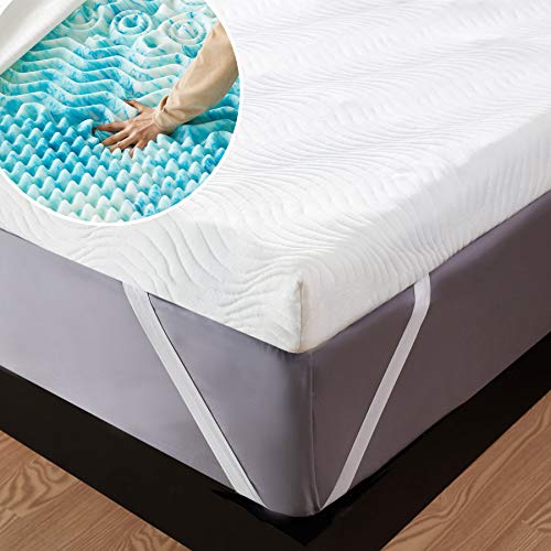 Bedsure Topper Matrimoniale Memory Foam - Correttore Materasso 160x190 con Altezza 7cm，Materassi Sottili Ortopedico a 7 Zone con Rivestimento Traspirante e Lavabile